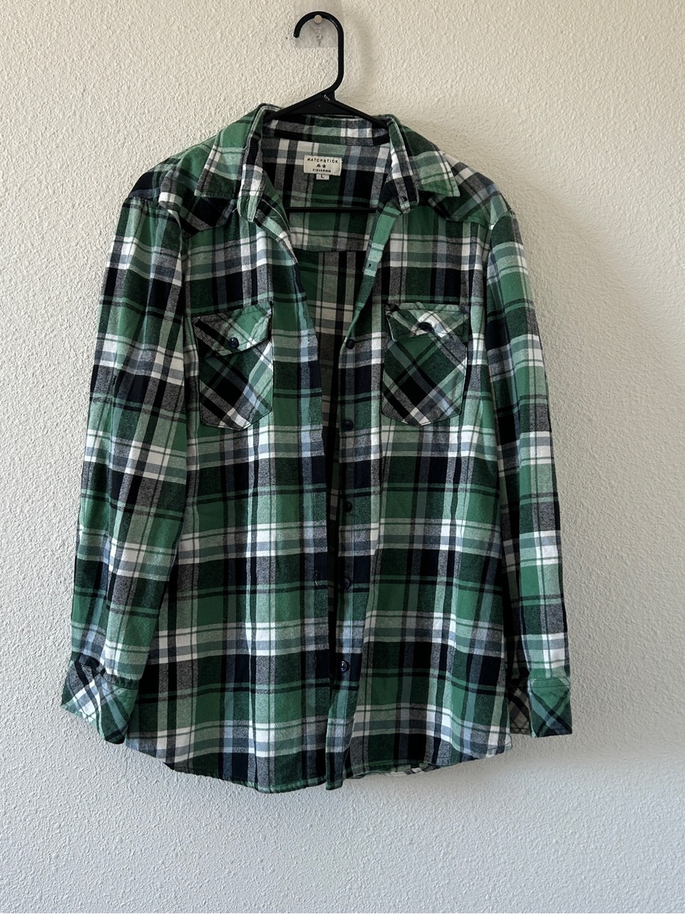 Matchstick Western Cottage Flannel Button Up Women’s Large Green Classic